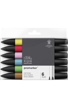 Winsor & Newton Promarker Mid Tones Ara Tonlar 6'Lı Winsor & Newton Promarker Mid Tones Ara Tonlar 6'Lı