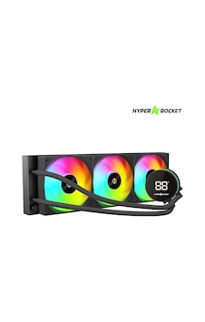 Hyper Rocket 360mm Argb Wl360yn Siyah Sıcaklık Göstergeli I Şlemci Sıvı Soğutucu