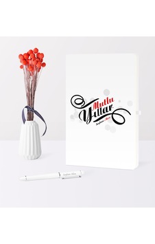 Kişiye Özel Yılbaşı Mutlu Yıllar Temalı Beyaz Defter Kalem Seti - 6 Kişiye Özel Yılbaşı Mutlu Yıllar Temalı Beyaz Defter Kalem Seti - 6