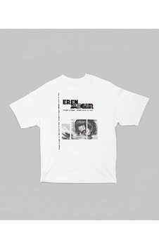 Sevbano Eren Jeager Attack On Titan Baskılı Unisex Oversize Anime Dizi Ka Beyaz Sevbano Eren Jeager Attack On Titan Baskılı Unisex Oversize Anime Dizi Ka Beyaz