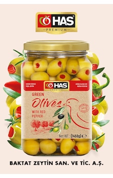 Has Premium Biber Dolgulu Yeşil Zeytin 1600 G Has Premium Biber Dolgulu Yeşil Zeytin 1600 G