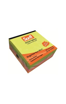 Sarff 75 x 75 MM Fosforlu Renkler Küp Not Kağıdı 320 yp (4x80)