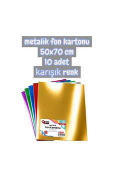 Karışık Renk Metalik Fon Kartonu 50x70 Cm 10 Adet 1 Karışık Renk Metalik Fon Kartonu 50x70 Cm 10 Adet 1