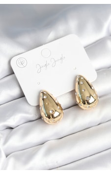 Damla Model Pirinç Gold Renk Kadın Küpe Çok Renkli Damla Model Pirinç Gold Renk Kadın Küpe Çok Renkli