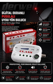 Dijital Ekranlı Pusulalı Uydu Yön Bulucu Sinyal Bulma Ayar Cihazı Finder Ölçü Aleti: Çanak Anten Montajı İçin Hassas Sinyal Gücü Göstergesi, Sesli İkaz Ve Entegre Pusula Sistemi