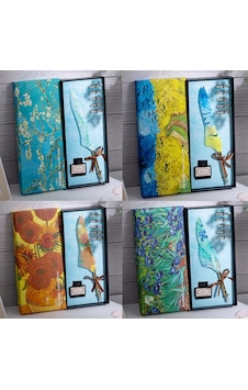 Hediyelik Tüylü Divit Kalem Seti Vang Gogh Temalı Çok Renkli Hediyelik Tüylü Divit Kalem Seti Vang Gogh Temalı Çok Renkli