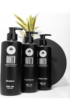 Roots Aromatherapy Şampuan 380 ML + Saç Kremi 380 ML + Vücut Losyonu 380 ML Roots Aromatherapy Şampuan 380 ML + Saç Kremi 380 ML + Vücut Losyonu 380 ML