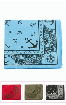 Çapa Desenli Keten Bandana 50 50 Çapa Desenli Keten Bandana 50 50