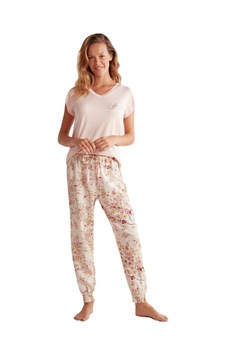 Bsm Kadın Kısa Kol Pijama Takımı Pembe Bsm Kadın Kısa Kol Pijama Takımı Pembe