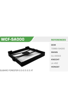 WINKEL WCF-SA000 Polen Filtresi X-Traıl 01- / Forester 02-11 / Fx35 Fx45 WINKEL WCF-SA000 Polen Filtresi X-Traıl 01- / Forester 02-11 / Fx35 Fx45