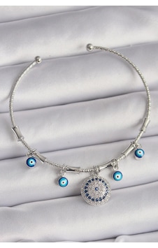 Pirinç Gümüş Renk Sallantı Zirkon Taşlı Nazar Boncuk Figür Charm Bileklik - Tj-bb6558 Çok Renkli Pirinç Gümüş Renk Sallantı Zirkon Taşlı Nazar Boncuk Figür Charm Bileklik - Tj-bb6558 Çok Renkli