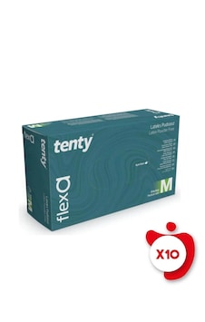 Tenty Flexa Pudrasız Lateks Eldiven M Beden 10lu Paket