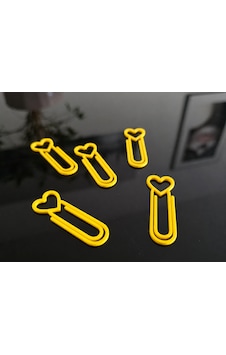 Alvera Kalp Figürlü Ataç 3d Baskı 10'lu Set - Sarı Alvera Kalp Figürlü Ataç 3d Baskı 10'lu Set - Sarı