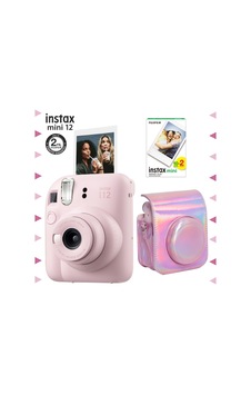 Fujifilm Instax Mini 12 Fotoğraf Makinesi + 20'li Film + Parlak Kılıf Pembe Fujifilm Instax Mini 12 Fotoğraf Makinesi + 20'li Film + Parlak Kılıf Pembe