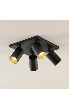 Rsylight Metal Hareketli Modern Siyah Kare 4Lü Led Spot Avize Günışığı Ampullü Rsylight Metal Hareketli Modern Siyah Kare 4Lü Led Spot Avize Günışığı Ampullü