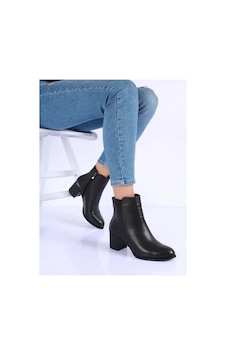 Analin Shoes Kadın Hakiki Deri Günlük Topuklu Bot Siyah Analin Shoes Kadın Hakiki Deri Günlük Topuklu Bot Siyah