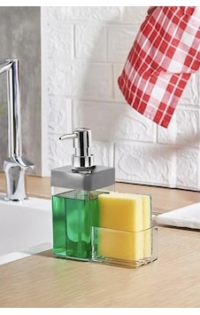 Gri Renkli Sıvı Sabunluk Süngerlik Hazneli 450 Ml Diğer Gri Renkli Sıvı Sabunluk Süngerlik Hazneli 450 Ml Diğer