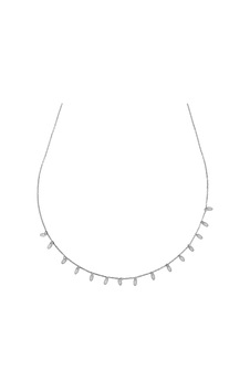 Kuyumcudukkani Zincirli"oval Pırpırlı"kolye-37299-w Beyaz - Gümüş Kuyumcudukkani Zincirli"oval Pırpırlı"kolye-37299-w Beyaz - Gümüş