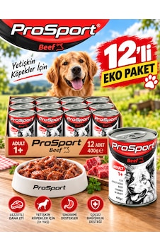 Prosport Biftekli Yetişkin Köpek Konserve Yaş Mama 400 Gr X 12 Adet Eko Paket Prosport Biftekli Yetişkin Köpek Konserve Yaş Mama 400 Gr X 12 Adet Eko Paket
