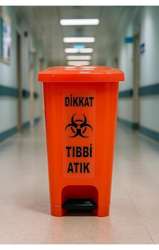 Tıbbi Atık Kutusu 17 Lt Pedallı Çöp Kutusu Turuncu Renk Çok Renkli Tıbbi Atık Kutusu 17 Lt Pedallı Çöp Kutusu Turuncu Renk Çok Renkli