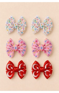 Esila Kids Kız Çocuk Toka Seti Rengarenk Desenli 6'lı Set Çok Renkli-3 Esila Kids Kız Çocuk Toka Seti Rengarenk Desenli 6'lı Set Çok Renkli-3