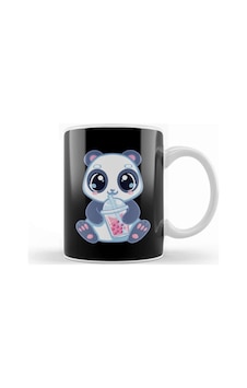 Cute Panda Boba Bubble Tea Panda Bear Boba Drink Kupa Bardak Porselen Karışık Cute Panda Boba Bubble Tea Panda Bear Boba Drink Kupa Bardak Porselen Karışık