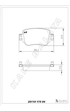 Kale 25110 175 04 Ans Kd13 Arka Balata Vw Caddy Iv 2.0tdı 15 Cuuf-dfsf 104.1x17.2x51.6 8u0698451f-5q0698451f-5q0698451b - Kale 25110 175 04 Ans Kd13 Arka Balata Vw Caddy Iv 2.0tdı 15 Cuuf-dfsf 104.1x17.2x51.6 8u0698451f-5q0698451f-5q0698451b -