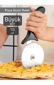 Pizza Kesici Paslanmaz Börek Kesici Çelik Pizza Bıçağı Tatlı Kesici Büyük Boy Çap 10 Cm Siyah Pizza Kesici Paslanmaz Börek Kesici Çelik Pizza Bıçağı Tatlı Kesici Büyük Boy Çap 10 Cm Siyah