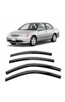Honda Civic 2001-2006 Slim Krom Cam Rüzgarlığı 4 Parça Honda Civic 2001-2006 Slim Krom Cam Rüzgarlığı 4 Parça