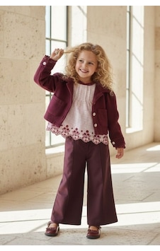 Mnk Baby & Kids Kız Çocuk Kaşe Ceketli Takım M00799 Bordo Mnk Baby & Kids Kız Çocuk Kaşe Ceketli Takım M00799 Bordo