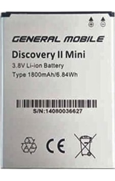 General Mobile Discovery 2 Mini Batarya Pil 1800 mAh General Mobile Discovery 2 Mini Batarya Pil 1800 mAh