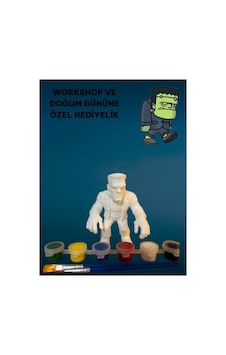 3d Frankeştayn Figür Boyama Seti - Kendin Boya Hobi Ve Etkinlik Seti - Akrilik Boya + 2 Fırça