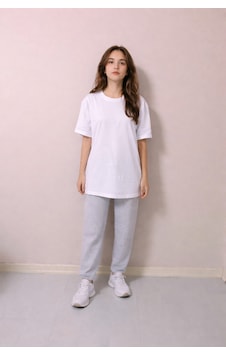 Gayem Butik Salaş T-shirt Beyaz