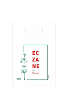Tomurcuk Baskılı El Geçme Eczane Poşeti 10 KG 3000'li 17 x 27 CM
