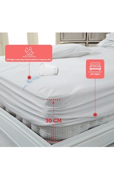 Eve Tekstil Çift Kişilik Jumbo Boy Fitted Lastikli Sıvı Geçirmez Alez 200x200 Beyaz Eve Tekstil Çift Kişilik Jumbo Boy Fitted Lastikli Sıvı Geçirmez Alez 200x200 Beyaz