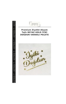 Premium Ziyafet Akşam Tatlı Beyaz Gold İyiki Doğdun Varaklı Peçete Premium Ziyafet Akşam Tatlı Beyaz Gold İyiki Doğdun Varaklı Peçete
