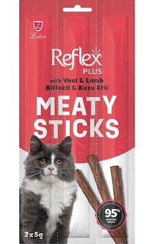 Meaty Sticks Biftekli Ve Kuzu Etli Kedi Ödül Çubuğu 3x5gr Meaty Sticks Biftekli Ve Kuzu Etli Kedi Ödül Çubuğu 3x5gr