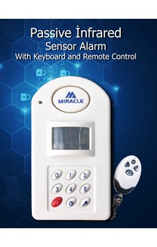 Miracle Dm-323 Kablosuz Kızılötesi Pır Hareket Sensörlü Şifreli Ev İş Yeri Alarmı - Çift Kumandalı