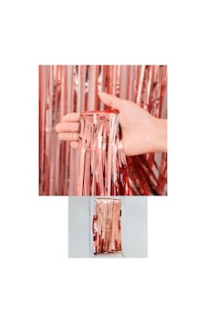 Metalize Arka Fon Kapı Perdesi Rose Gold 100x200 cm Metalize Arka Fon Kapı Perdesi Rose Gold 100x200 cm