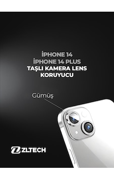 İphone 14/14plus Uyumlu Taşlı Kamera Lens Koruyucu Gümüş İphone 14/14plus Uyumlu Taşlı Kamera Lens Koruyucu Gümüş