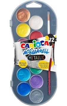 Carioca Sulu Boya 30 Mm.12'li Metalik Yeni Çok Renkli