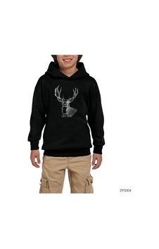 Zepplin Giyim Geyik Uzay Temalı Siyah Çocuk Kapşonlu Sweatshirt Zepplin Giyim Geyik Uzay Temalı Siyah Çocuk Kapşonlu Sweatshirt
