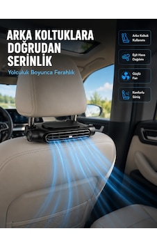 Vantilatör Koltuk Başlığına Takılan Araç Soğutucu Fan Ayarlanabilir 3 Hız Kademeli Vantilatör Koltuk Başlığına Takılan Araç Soğutucu Fan Ayarlanabilir 3 Hız Kademeli