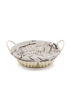 İbico Ekmeklik Oval Desenli Kulplu Metal İskelet Hasır Sepet 28x22cm