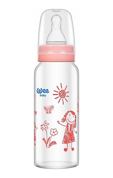 Pembe Isıya Dayanıklı Cam Biberon 180 Ml 771