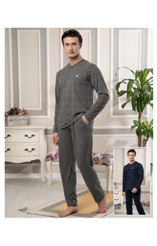 Bone Club Bone 5873 Mikro Pamuk Uzun Kol Erkek Pijama Takımı Gri Bone Club Bone 5873 Mikro Pamuk Uzun Kol Erkek Pijama Takımı Gri