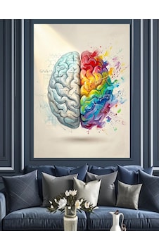 Renkli Ve Soyut İnsan Beyni Sanatı Dekoratif Kanvas - Mdf Ahşap Tablo Renkli Ve Soyut İnsan Beyni Sanatı Dekoratif Kanvas - Mdf Ahşap Tablo
