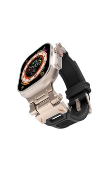 Apple Uyumlu  Watch  Ultra 49mm Zore Krd-108 Metal Başlıklı Silikon Kordon