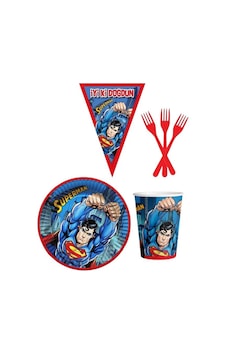 Superman 8 Kişilik Erkek Doğum Günü 4 Parçalı Mini Set Erkek Çocuk Superman 8 Kişilik Erkek Doğum Günü 4 Parçalı Mini Set Erkek Çocuk