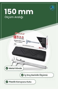 Mekanik Kumpas 150 Mm Metal Hassas Ölçüm Aleti Plastik Kutulu İç